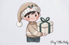 Cute Boho Christmas Watercolor Clipart Bundle Product Image 10