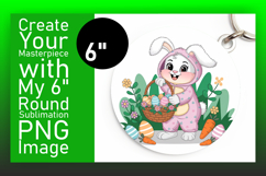 Vibrant Round Design Coaster Template , Easter Bunny Product Image 1