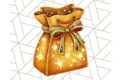 Santa Sleigh Ride Clipart PNG, Flying Reindeer Christmas Art Product Image 5