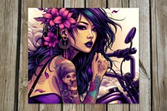 Motorcycle girl | Skinny tumbler sublimation design bundle Product Image 9