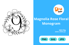 Magnolia Rose Floral Monogram Product Image 1