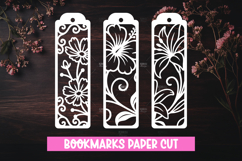 3 Floral Bookmarks Paper cut SVG Laser cut,Cricut,Silhouette Product Image 1