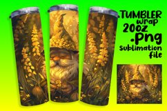 Floral Fantasy Gnome Tumbler Wrap 20oz,Summer Product Image 1