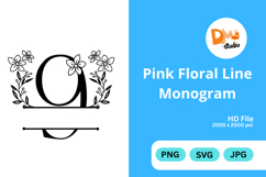 Pink Floral Line Monogram Product Image 1
