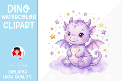 11 Cute Baby Dragon Watercolor Cliparts Set Product Image 12