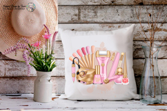 Nail Tech Sublimation PNG Pink Gold Beauty Tools Design Product Image 7