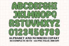 Knitted Alphabet png clipart, knitted texture doodle letters Product Image 3