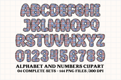 4th July Alphabet png clipart, independence letters doodle Product Image 3