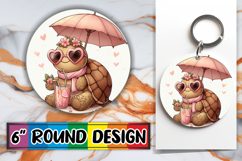 Whimsical Car Coaster Circle PNG, Turtle Product Image 1
