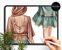 Ethnic Sisters Clipart Portrait Creator Product Image 7