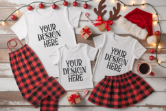Christmas Family Matching Group T-Shirt Mockups | Holiday Fl Product Image 1