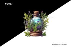 Watercolor herbs bottle clipart Product Image 1