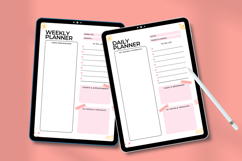 Cute Aesthetic Daily &amp; Weekly Planner Template | Pastel Product Image 2