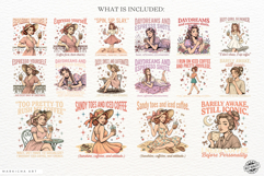 Coquette Summer Girl &amp; Coffee PNG Product Image 4