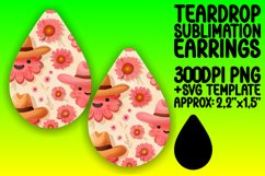 Joyful Floral Teardrop Earring Sublimation Art Product Image 1