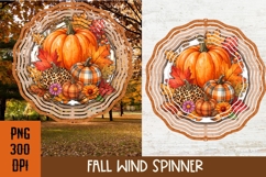 Fall Pumpkin Wind Spinner PNG for sublimation, Autumn PNG Product Image 2