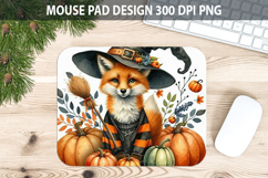 Fox Mouse pad Sublimation - Halloween Animal PNG Design Product Image 1