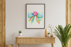 Neon Retro Smiley Coquette Bow Clipart Product Image 8