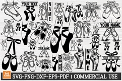 Ballet shoes svg, ballet slippers svg, ballerina monogram Product Image 1