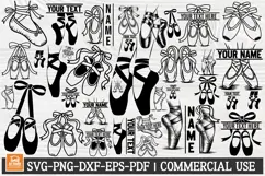 Ballet shoes svg, ballet slippers svg, ballerina monogram Product Image 1