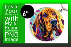 Fun Abstract Dog Round Design Keychain Product Image 1