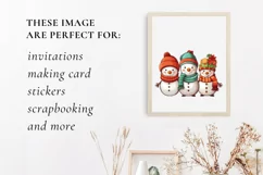 colorful Christmas snowman clipart, snowman sublimation Product Image 3