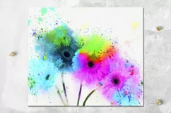 Watercolor rainbow Flowers | 8 Skinny Tumbler Sublimation Product Image 9