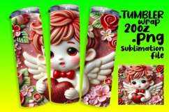 VIBRANT 20oz Tumbler Artwork for Sublimation , 3D Cupid Product Image 1