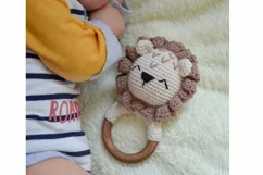 Lion baby rattle crochet pattern PDF amigurumi newborn gift Product Image 4