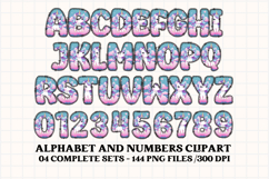 Unicorn Alphabet png clipart, unicorn letters doodle Product Image 3