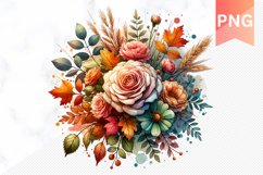 Autumn Flowers Sublimation - Clipart PNG Design Product Image 1