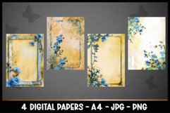 4 Vintage Floral Digital Papers I Junk Journal Page Product Image 2
