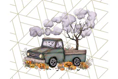 Halloween Cottagecore Truck PNG Clipart, Fall Style Clip Art Product Image 5