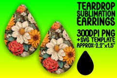 Chic Retro Flower Earring Design PNG Product Image 1