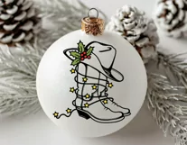 Cowboy Christmas printable svg, png Cowboy boots and hat cut Product Image 5