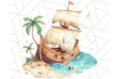 Cartoon Pirate Kids and Animals PNG Clipart for Fun Designs Product Image 5