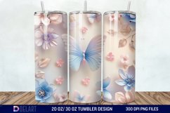 3d Pastel Butterflies &amp; Flowers Tumbler Wrap Product Image 1
