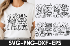Cozy Fall Puppy SVG PNG Product Image 1