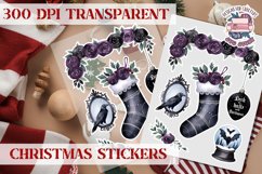 Christmas Sticker Sheet Gothic Dark Winter Holiday PNG Product Image 1