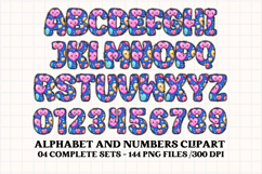 Valentine Alphabet Clip Art, valentines day letters doodle Product Image 3