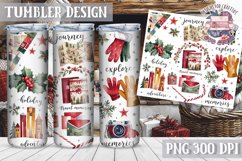Sublimation Tumbler WRAP Christmas Design Quote Watercolor Product Image 1