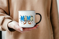 MAMA Glitter PNG | Blue &amp; Gold Mom Sublimation Product Image 5