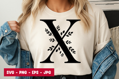 Letter X Petals SVG PNG Product Image 1