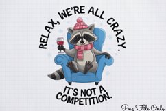 Winter Raccoon Sublimation Clipart PNG Product Image 1