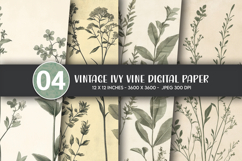 Vintage Meadow Floral Digital Paper Product Image 1