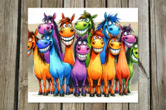 Funny horses | 4 skinny tumbler Sublimation designs P2 Product Image 5