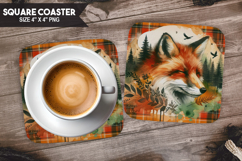 Woodland Animals Square Coaster PNG Bundle, Forest Animals Product Image 8