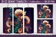 3D Colorful Peacock Flowers Tumbler Bundle - 10 Designs Product Image 10