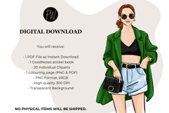 Fashion girls 58 Hand Drawn Fashion Illustration Clipart png Product Image 9