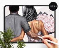 Couple with Umbrella Clipart Portrait Creator Product Image 7